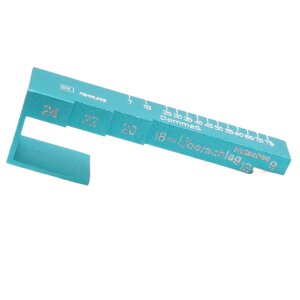 FEPS Tool Messlehre FE-ML003 Aluminium türkis – Präzise Maßlehre für Fenster & Türen