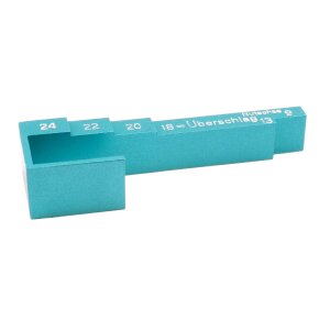 FEPS Tool Messlehre FE-ML003 Aluminium türkis – Präzise Maßlehre für Fenster & Türen