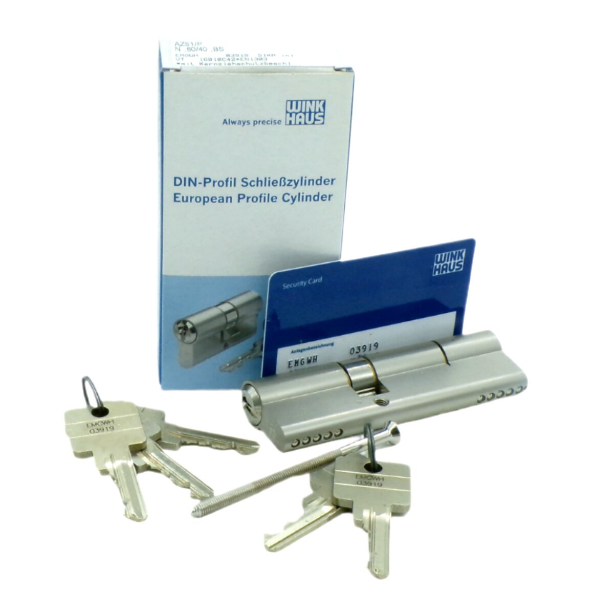 Winkhaus AZ51 Profil-Schließzylinder 60/40 BS...